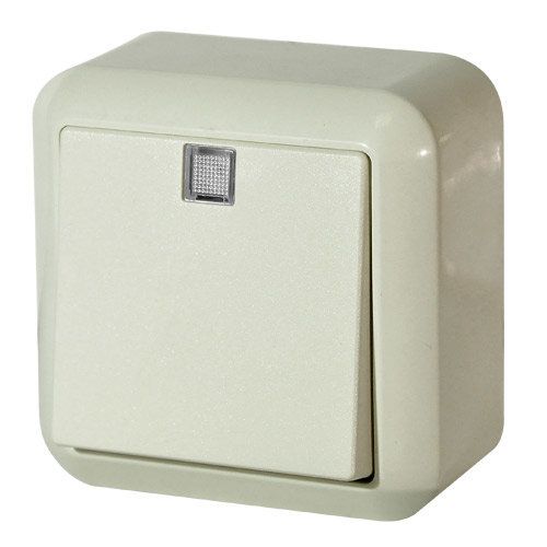 Переключатель 1кл с подсветкой (крем) Contura ELSO