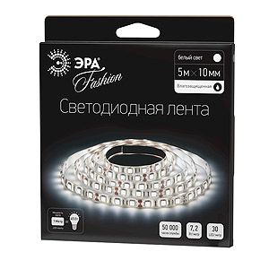 Лента светодиодная LS5050-30LED-IP65-W-5m 7.2Вт 12В 5500К IP65 30 диодов/метр ЭРА холодный белый