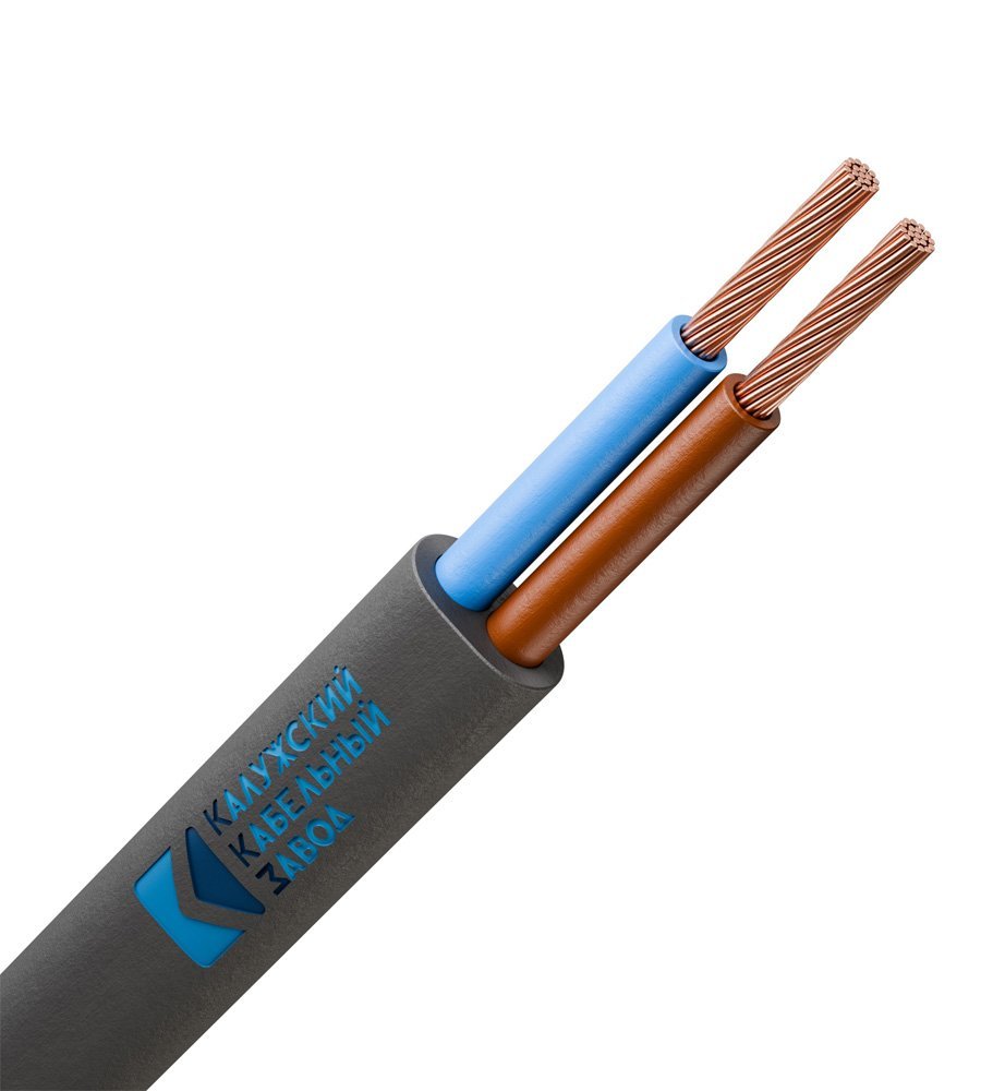 Шнур бытовой ШВВП 2х0.75 (черный) Калужский кабельный завод (ККЗ) (ГОСТ)