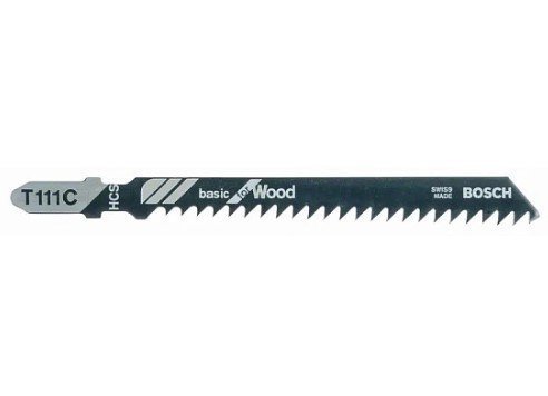 Пилка для лобзика 4.0-50.0мм по дереву быстрый пропил Basic for Wood T111 C HCS BOSCH (2608630033)