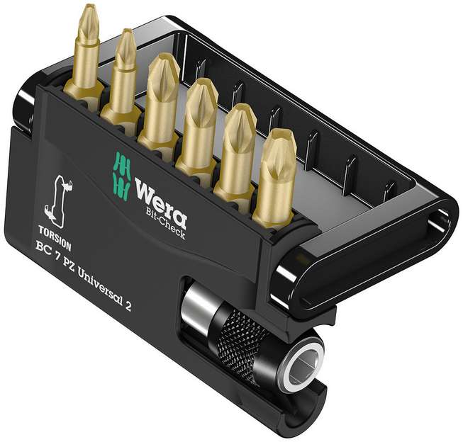 Набор бит 7 предметов с универсальным держателем Bit-Check 7 PZ Universal 2 WERA (WE-056157)