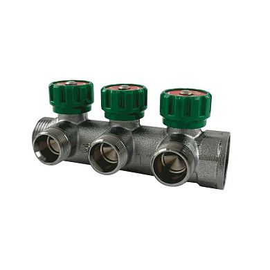 Коллектор с регулирующими вентилями 1"х3/4"х4 вых. евроконус SantechSystems