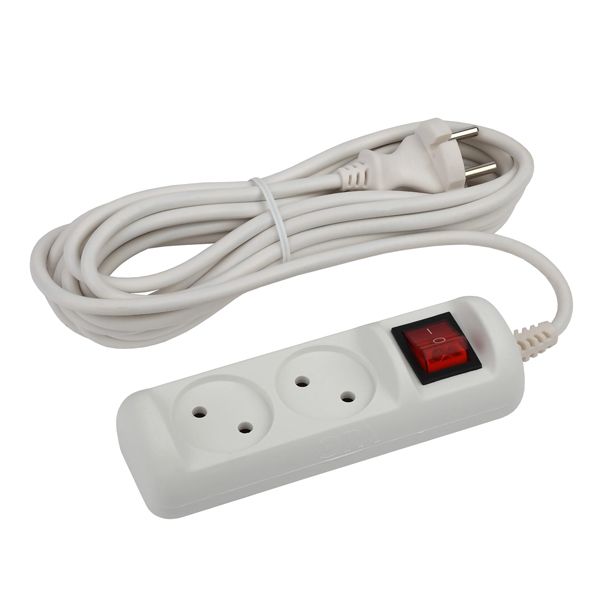 Удлинитель U-2s-1.5m-2x1 2 гнезда с индикацией 1.5м б/з (белый) ПВС 2х1мм 10А ЭРА