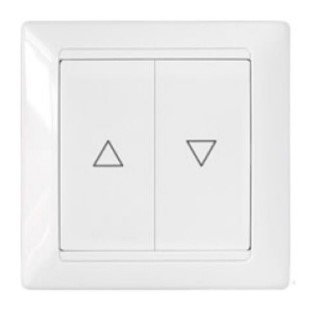 Выключатель СУ 2кл с электрической блокировкой для управления системами роллет и жалюзи (белый) СТИЛЬ BYLECTRICA