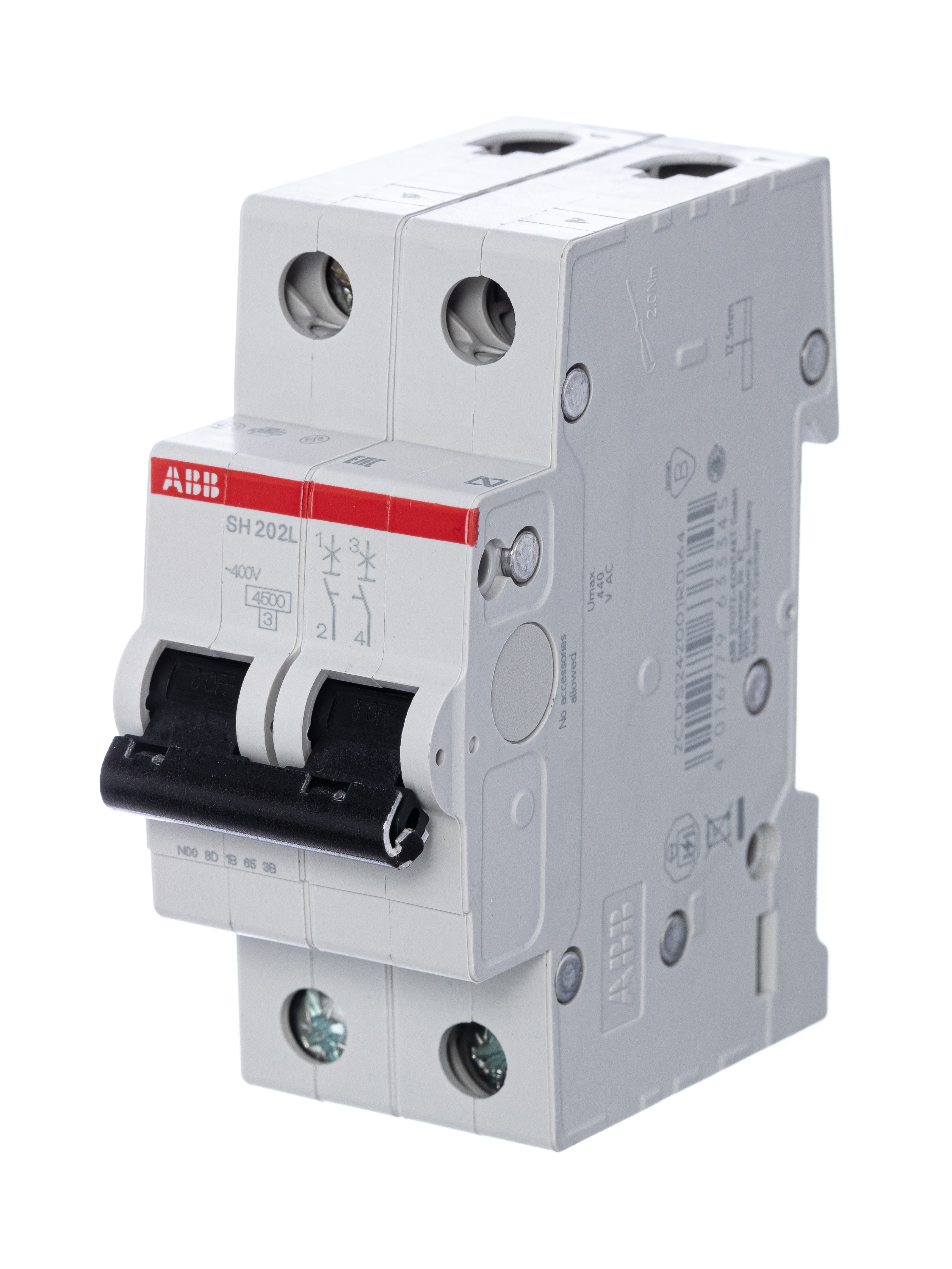 Автоматический выключатель 2п C63 4.5кА SH202L ABB (2CDS242001R0634)