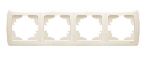 Рамка 4 поста горизонтальная (крем) Carmen VI-KO