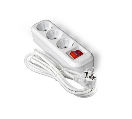 Удлинитель 3 гнезда с индикацией с з/к 7.0м (белый) Премиум UNIVersal