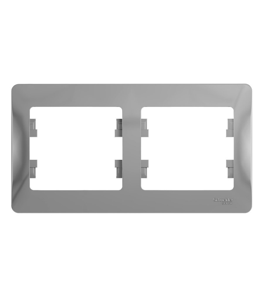 Рамка 2 поста горизонтальная (алюминий) GLOSSA SE