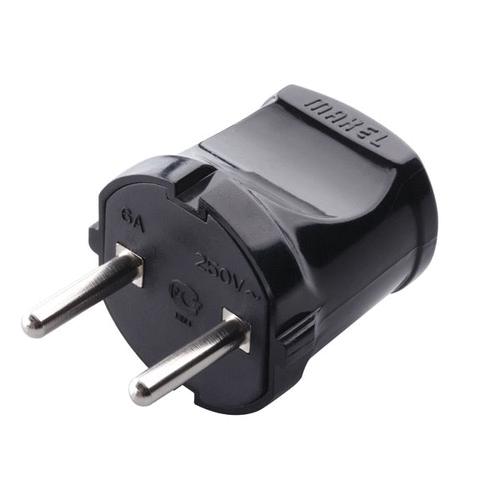 Вилка 6А 220В IP20 (черный) MAKEL