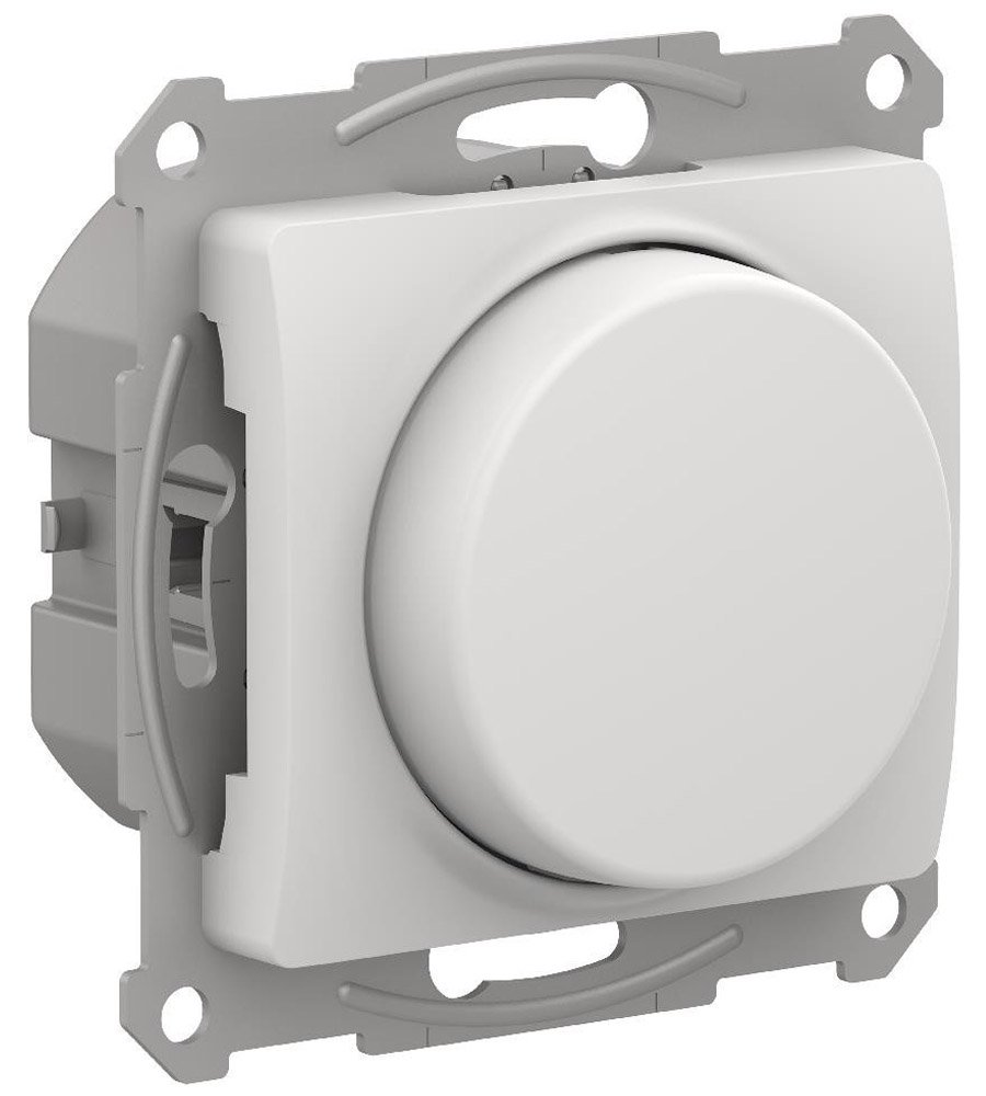 Светорегулятор (диммер) поворотно-нажимной LED RC 400Вт (белый) Glossa SE