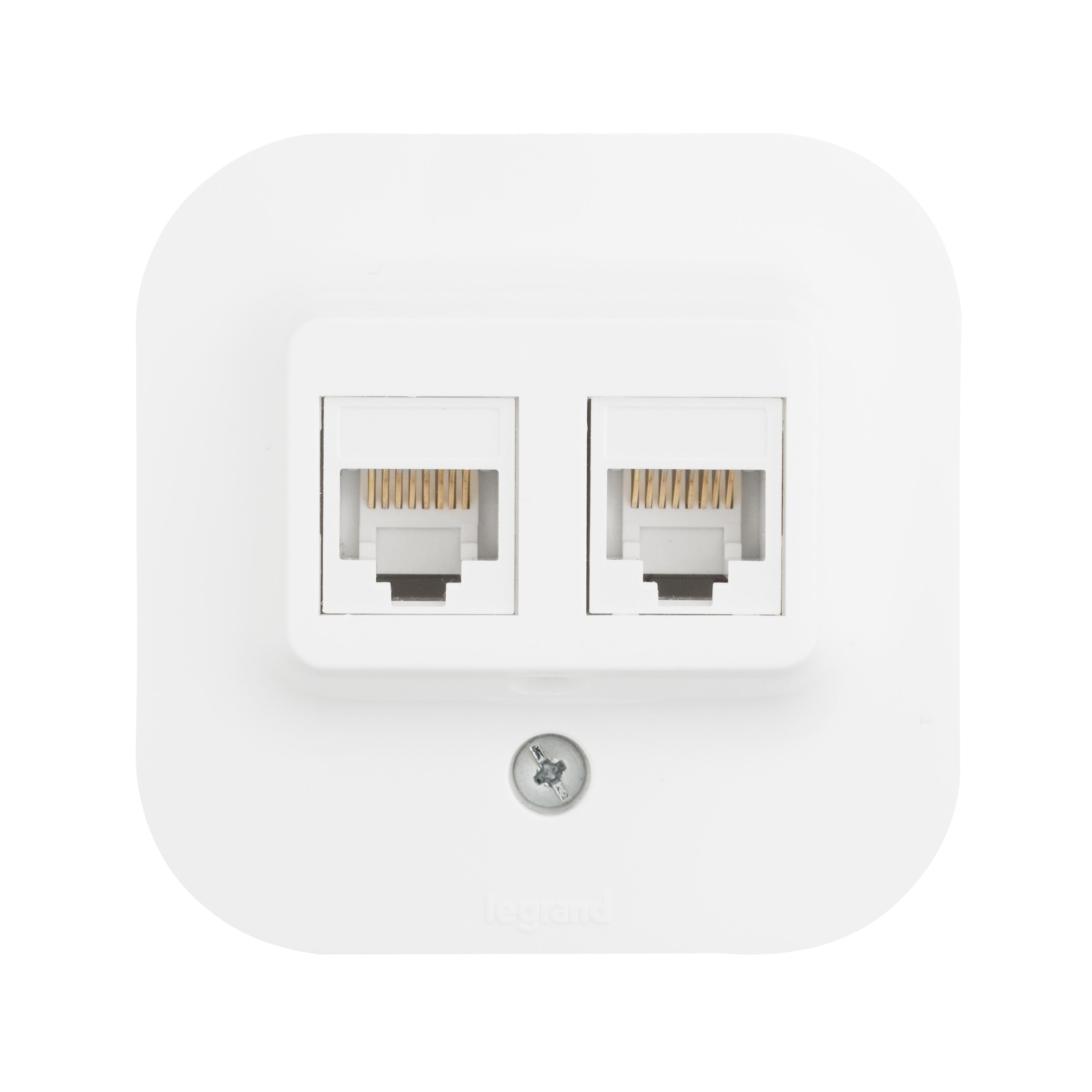 Розетка 2-я RJ45 категория 5e UTP IP20 (белый) Quteo Legrand (782228)