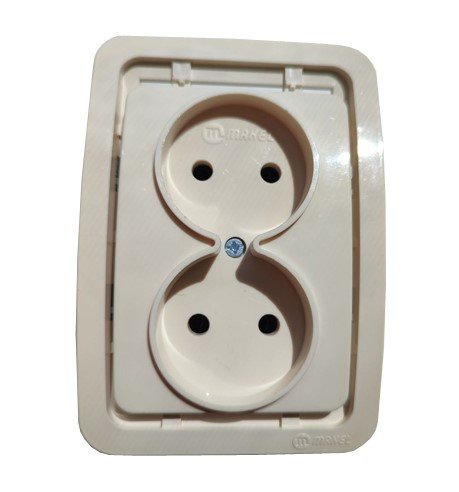 Розетка СУ 2-я со вставкой (крем) Mimoza MAKEL УЦЕНКА