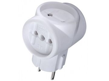 Тройник сетевой универсальный 6А (белый)