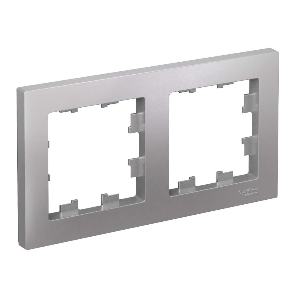 Рамка 2 поста универсальная (алюминий) ATLASDESIGN SE