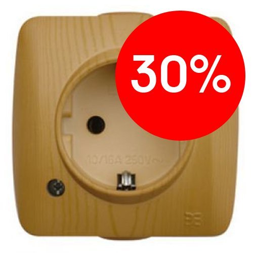 Розетка ОУ 1м с заземлением (ольха) АЛСУ (504 07 217) УЦЕНКА