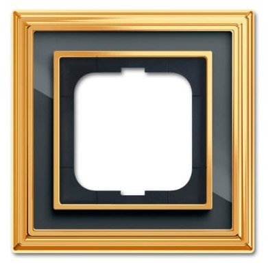 Рамка 1 пост 1721-835-500 (латунь/черное стекло) Династия ABB