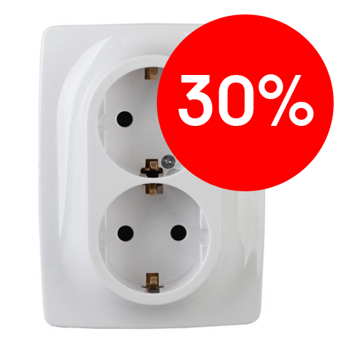 Розетка 2-я 2P+E Schuko 16A (белый) Эра12 ЭРА (12-2106-01)