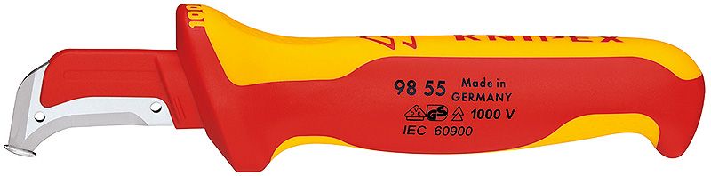 Нож для снятия изоляции 155мм диэлектрический до 1000В с пяткой KN-9855 KNIPEX