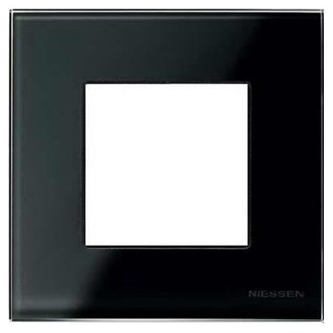 Рамка 1 пост 2-модульная N2271 CN (черное стекло) Zenit ABB