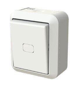 Переключатель ОУ 1кл с контролем подсветки 2 дополнительные клеммы 16А IP44 (белый) Jussi 1066sw ABB