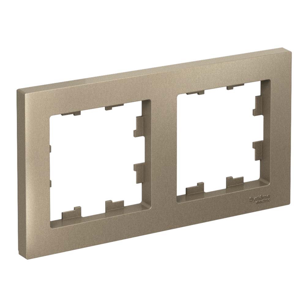 Рамка 2 поста универсальная (шампань) ATLASDESIGN SE