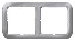 Рамка 2 поста (алюминиевый металлик) DELTA VITA Siemens (5TG1162) УЦЕНКА