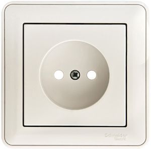 Розетка СУ без заземления с защитными шторками в сборе (белый) W59 SE