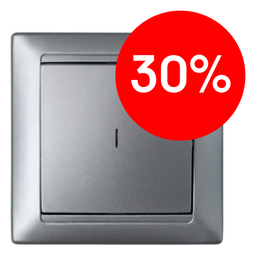 Выключатель СУ 1кл с подсветкой (серебро) СТИЛЬ BYLECTRICA