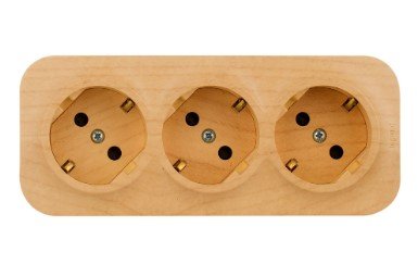 Розеточный блок с предварительным подключением 3x2К+З со шторками (сосна) IP20 Quteo (новый механизм) Legrand (782288)
