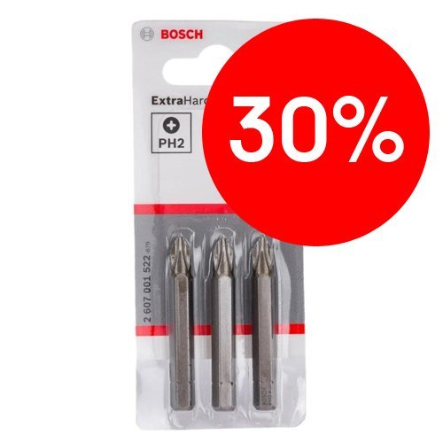 Набор бит 3 предмета 51мм PH2 Extra-Hart BOSCH (2607001522)