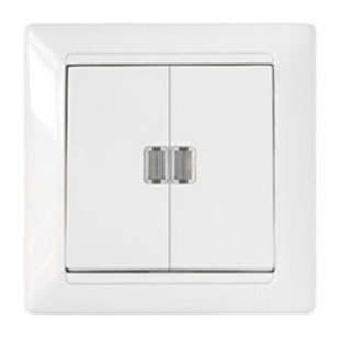 Выключатель СУ 2кл с подсветкой (белый) СТИЛЬ BYLECTRICA