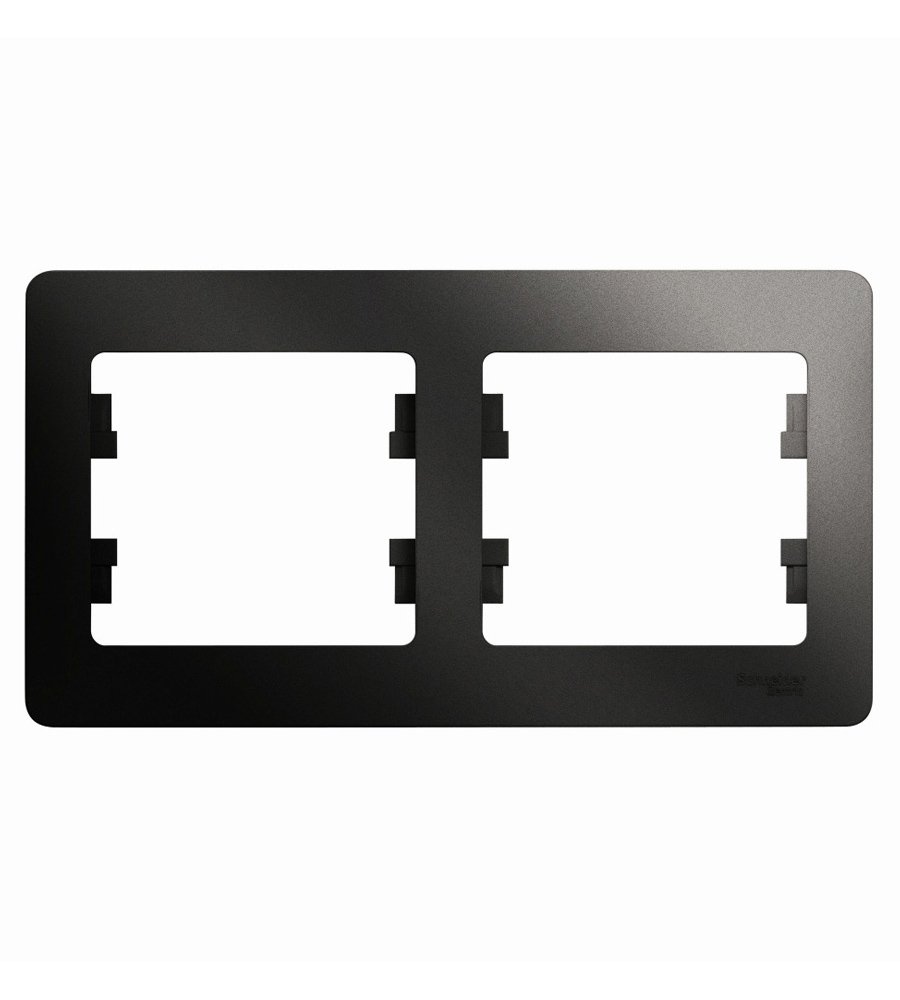 SE Рамка 2 постовая горизонтальная (антрацит) (GLOSSA)