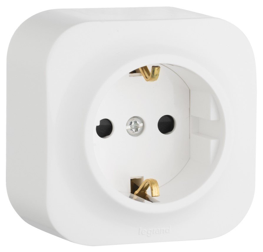 Розетка с заземлением без шторок IP20 (белый) Quteo Legrand (782211)