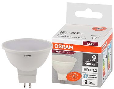 Лампа светодиодная LV MR16 35   5SW/865 220-240V GU5.3 400lm 110° d50x46 OSRAM