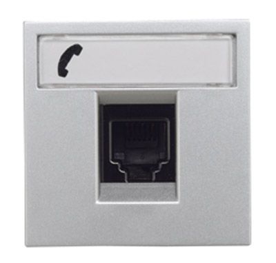 Розетка TF RJ12 2-модульная 6 контактов N2217.6 PL (серебристый) Zenit ABB