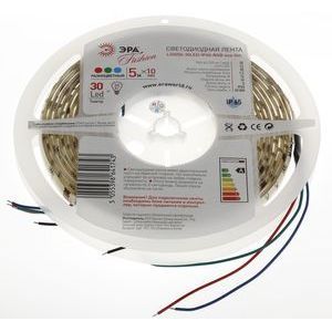 Лента светодиодная LS5050-30LED-IP65-RGB-eco 7.2Вт 12В IP66 30 диодов/метр ЭРА цветной
