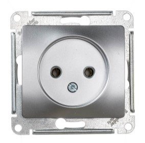 Розетка без заземления (алюминий) GLOSSA SE