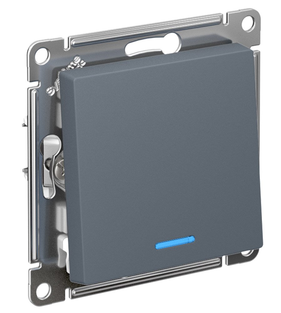 Выключатель 1кл с подсветкой сх.1а 10АХ (грифель) ATLASDESIGN SE