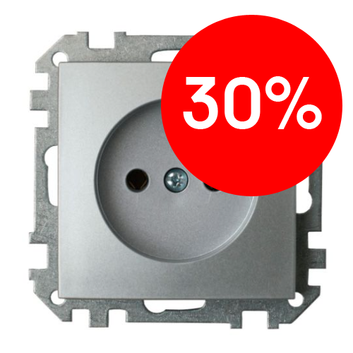 Розетка СУ без заземления (серебро) СТИЛЬ BYLECTRICA