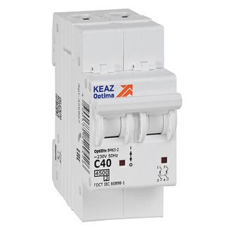 Автоматический выключатель 2п C40 4.5кА OptiDin BM63 КЭАЗ 326807 