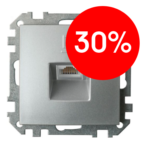 Розетка СУ PC RJ45  IP20 (серебро) (без рамки и монтажных лапок) СТИЛЬ BYLECTRICA