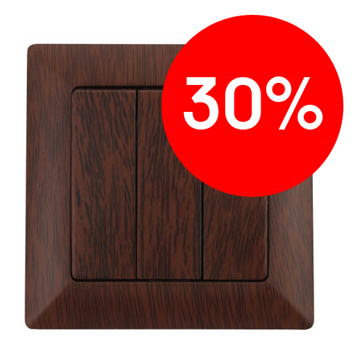 Выключатель 3кл 10А (венге) Intro Solo ЭРА (4-106-10)