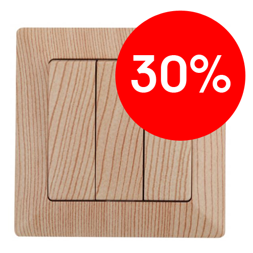 Выключатель 3кл 10А (сосна) Intro Solo ЭРА (4-106-11)