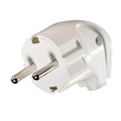 Вилка угловая с з/к 16А 220В IP20 (белый) MAKEL