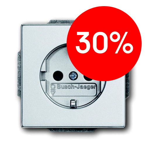 BJE Розетка з/шт 2Р+E 10/16А Solo/Future (серебристо-алюминиевый) (2011-0-6213) УЦЕНКА