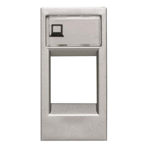 Накладка для 1 разъёма 1-модульная 2017/2018.  N2118.1 PL (серебристый) Zenit ABB