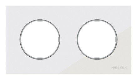 NIE 8672 CB Рамка 2 поста серия SKY Moon (белое стекло) АВВ