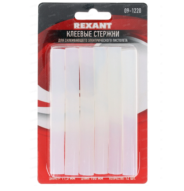 Стержень клеевой 11х100мм прозрачный (12шт/уп) блистер REXANT