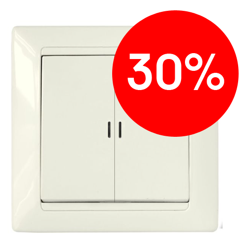 Выключатель СУ 2кл с подсветкой (бежевый) СТИЛЬ BYLECTRICA