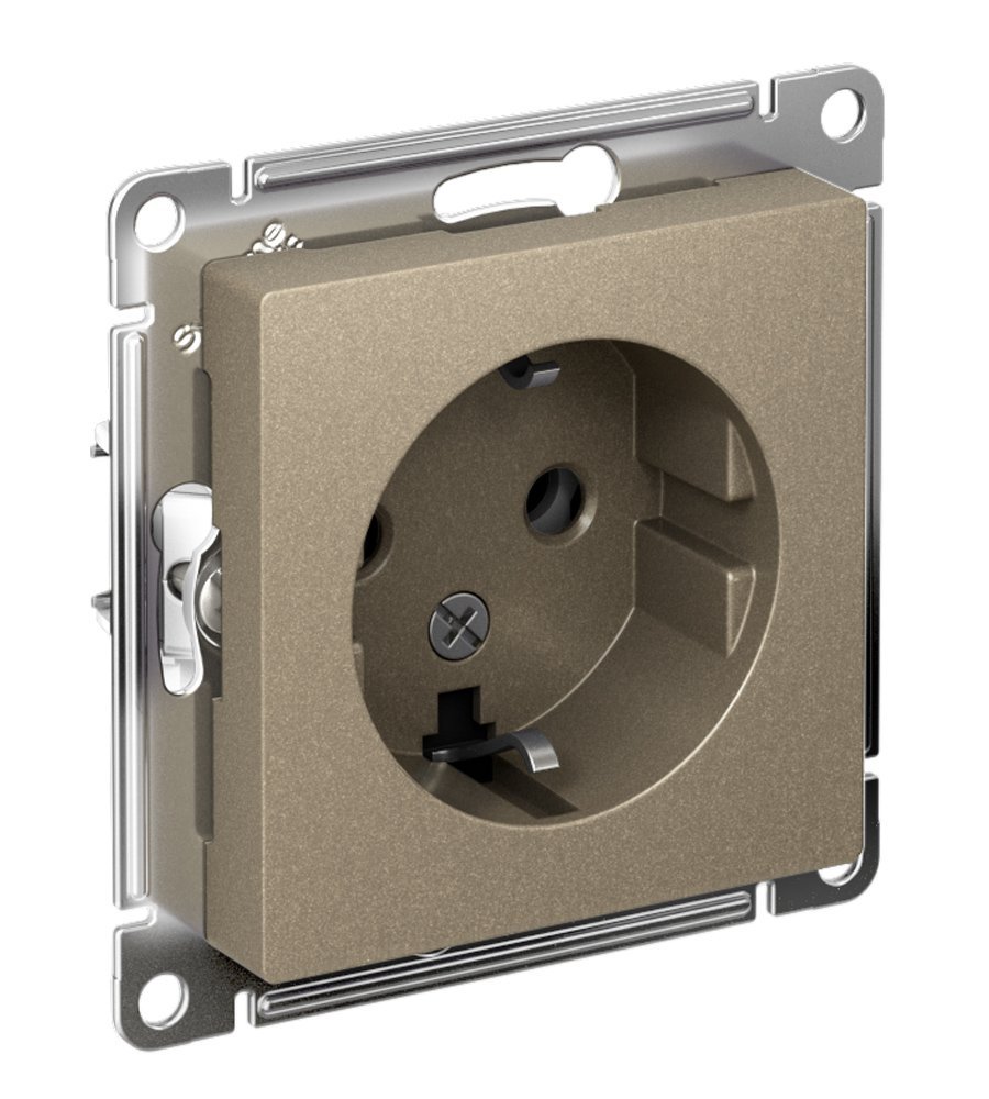 Розетка с заземлением 16А (шампань) ATLASDESIGN SE